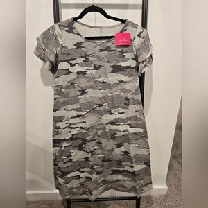 Maternity Gray Camouflage Shift Dress